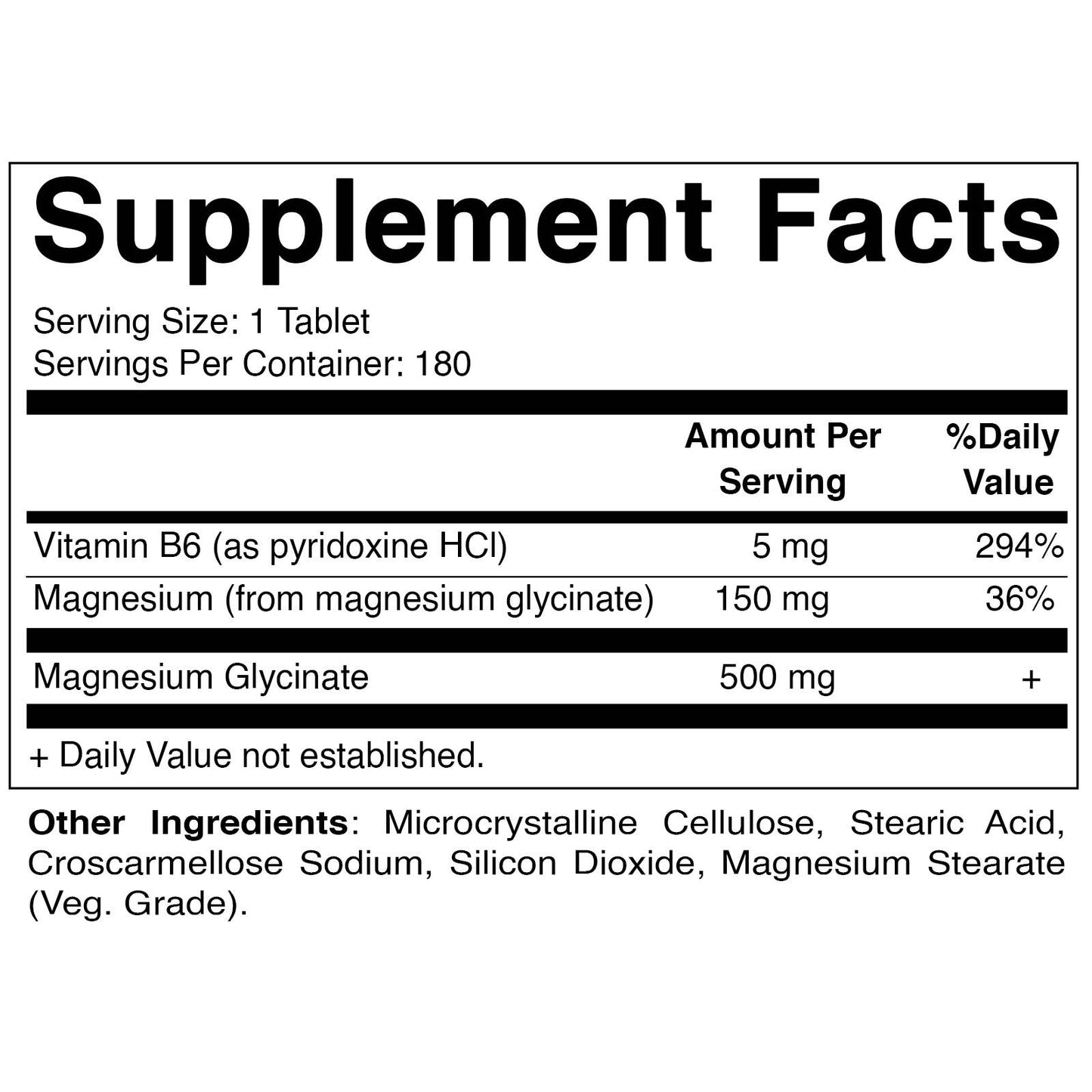 Vitamatic Magnesium Glycinate 500mg | 180 Vegetarian Tablets