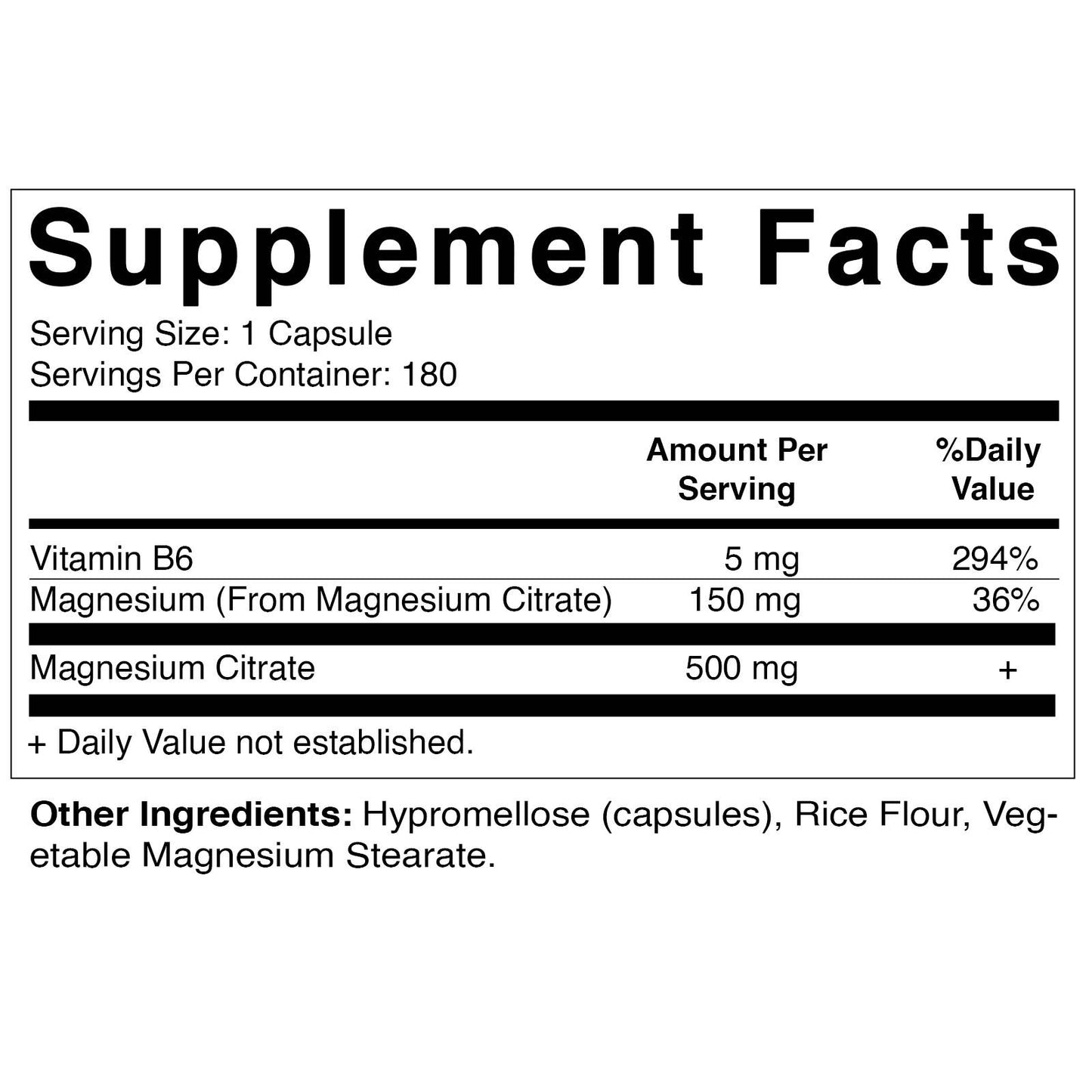 Vitamatic Magnesium Citrate 500mg | 180 Vegetarian Capsules