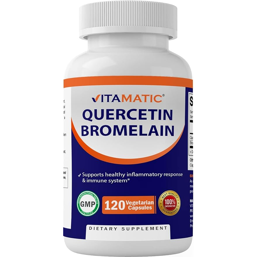 Vitamatic Quercetin with Bromelain | 120 Vegetable Capsules