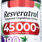 Resveratrol 45,000mg 180 caps (Polygonum Cuspidatum)