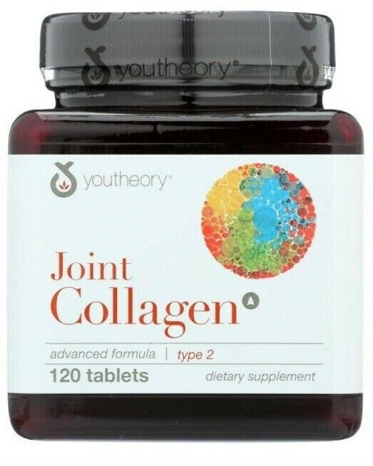 Youtheory JOINT COLLAGEN Advanced Formula Type 2 120 Tabs Boswellia/Quercetin