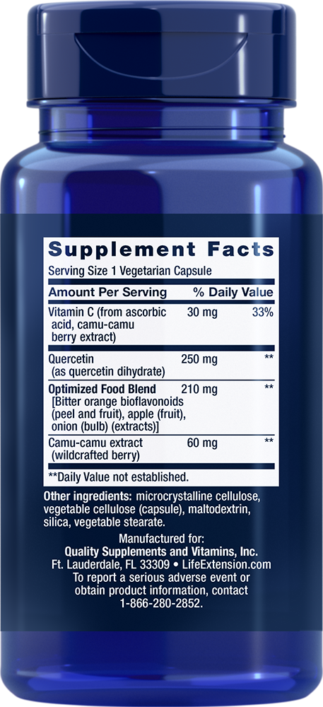 Optimized Quercetin 250mg, 60Caps Life Extension Camu Camu/Quercet 500mg per 2