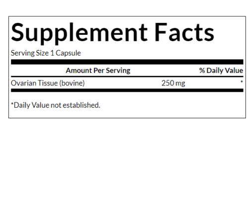 Raw Ovarian Glandular 250 mg 2X60 Caps