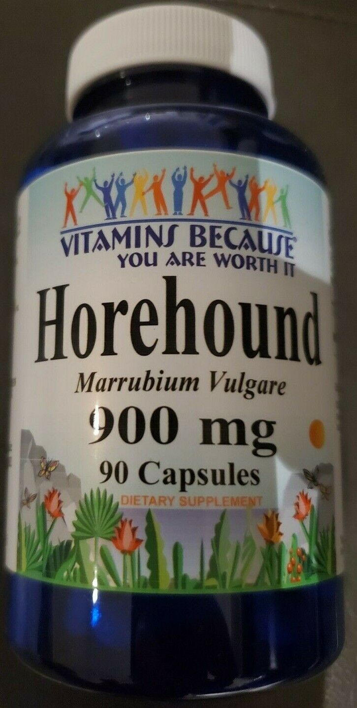 Horehound 900mg Marrubium Vulgare 90Caps Respiratory/Blood Pressure
