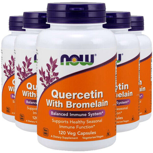 Now Foods Quercetin with Bromelain 5X120 Caps 800mg and 2400GDU