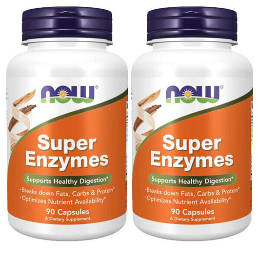 NOW Foods Super Enzymes 2X90 or 1X180 Betaine\Bromelain\Ox Bile\Pancreatin