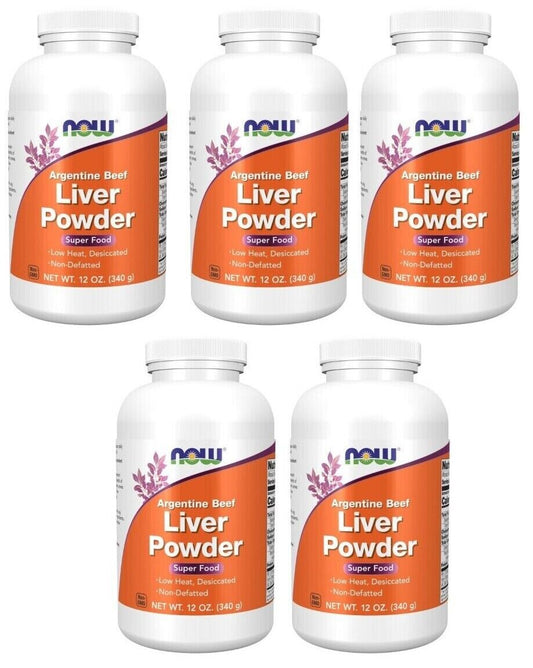 Argentine Beef Liver Powder 10000mg  per serv 5X12oz Now Foods Non GMO/No Gluten