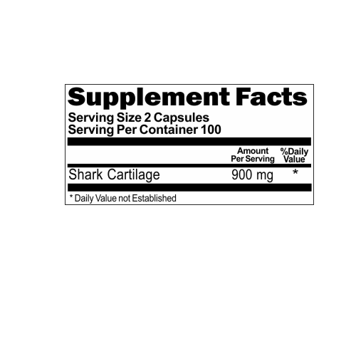 Shark Cartilage 900mg 2X200 caps by Vitamins Because