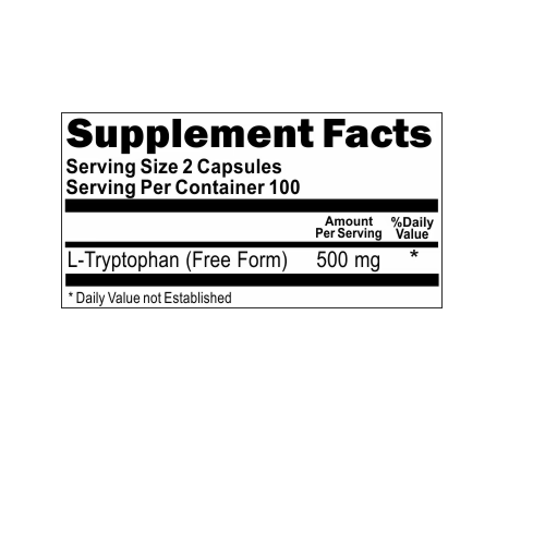 L-Tryptophan 500mg 3X200 Capsules by Vitamins Because Your Worth it