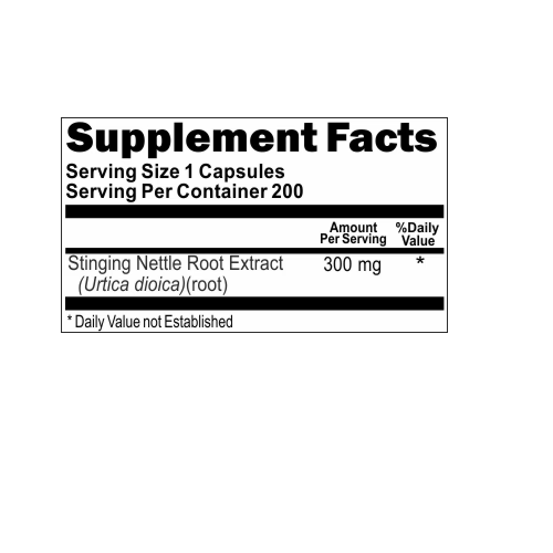 Stinging Nettle Root 300mg Standardized Extract 2X200 Caps Urtica Dioica by VB