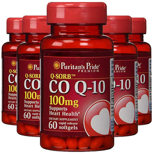 Coenzyme CoQ10 CO Q-10, CoQ-10,100 mg 5X60 gels USA Q-Sorb Puritan FREE SHIPPING