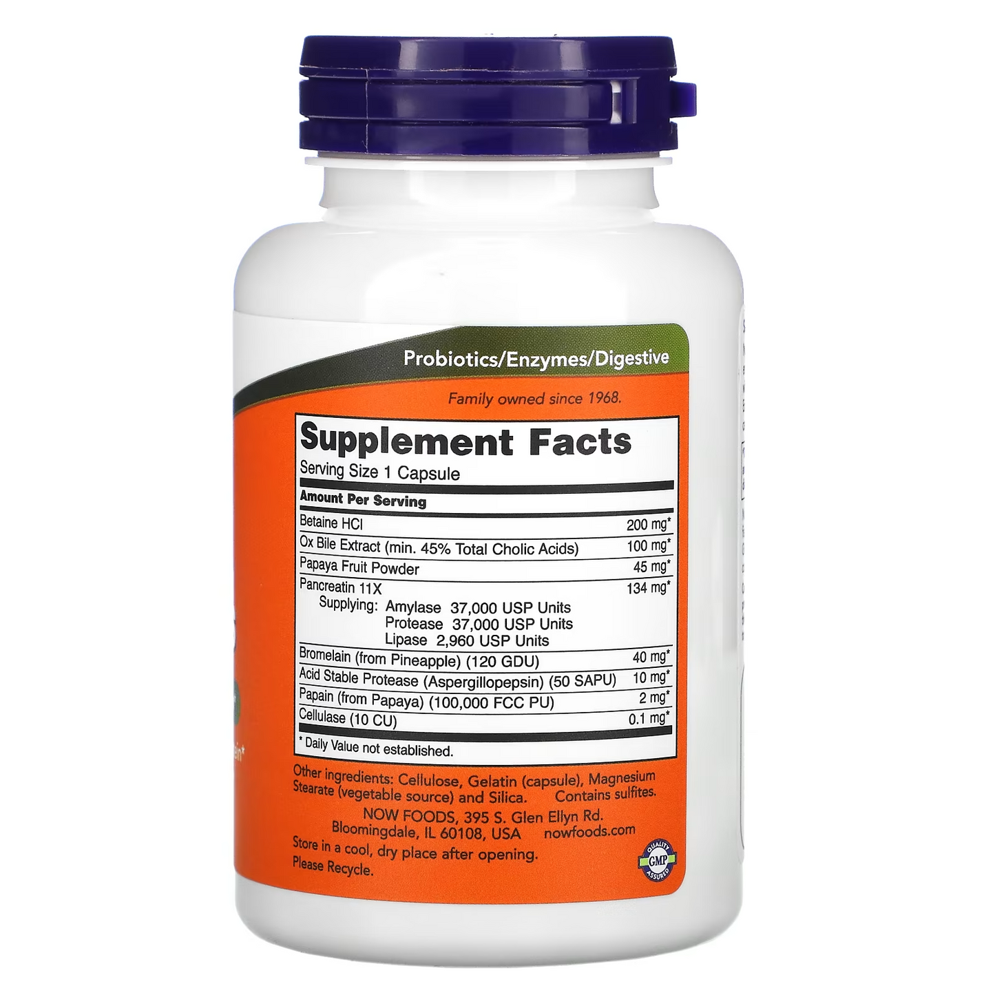 NOW Foods Super Enzymes 90Caps Betaine\Bromelain\Ox Bile\Pancreatin\Papaya