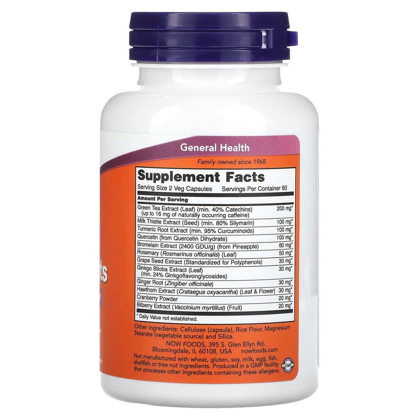 NOW Foods Super Antioxidants 120 Caps Quercetin/Turmeric/Bromelain/Gingko Biloba