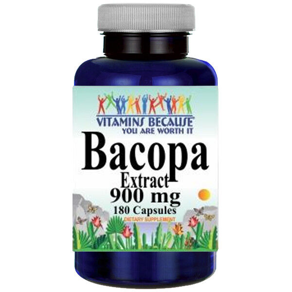 Bacopa Extract 900 mg 180 Capsules Bacopa Monnieria by Vitamins Because