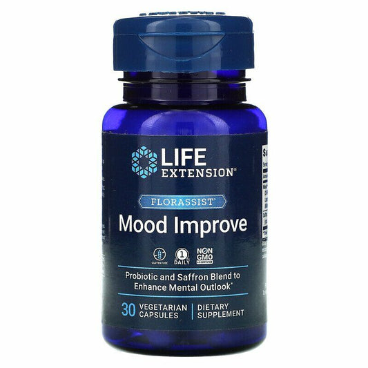 Life Extension FLORASSIST Mood Improve  30 Caps Lactobacillus helveticus/Saffron