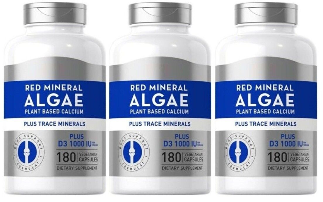 Red Mineral Algae 1800mg Aquamin Plant Based Vegan Calcium Magneisum 3X180 Caps