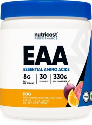 Nutricost EAA Powder 30 Servs POG Flavor Essential Amino Acids BCAA 6000mg