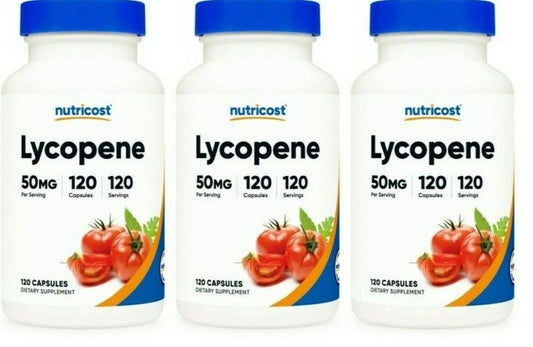 Lycopene 50mg 3X120 Caps Vegetarian/Gluten Free/Non-GMO Nutricost Tomato Skin