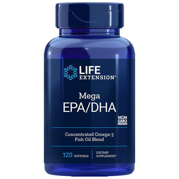 Life Extension Mega EPA/DHA 120gels Molecularly Distilled Vitamin E