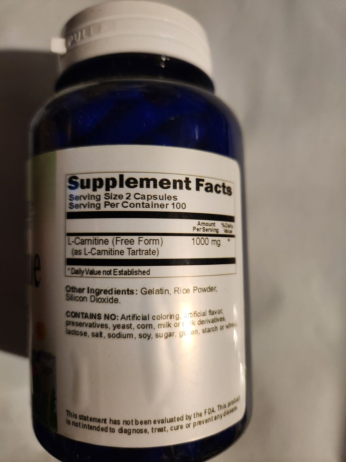 L-Carnitine 1000mg (Free Form) 3X100 or 1X200 + 1X100 caps by Vitamins Because