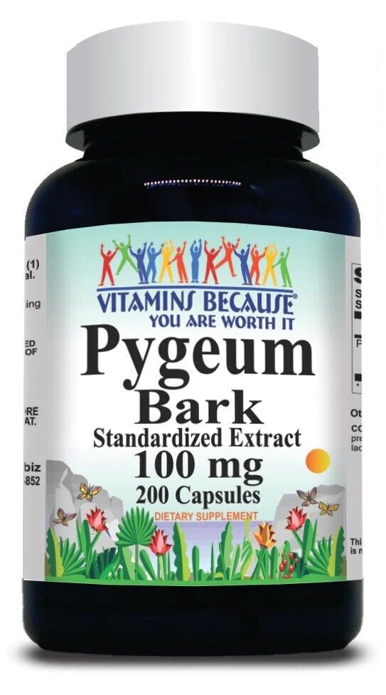 Pygeum 100mg Ultra Standardized Extract (12% phytosterols) 200 caps