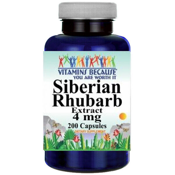 Siberian Rhubarb Extract 4mg (Rheum rhaponticum) 200 Caps Vitamins Because