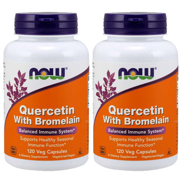 Now Foods Quercetin 800mg with Bromelain 2X120 or 1X240 Caps and 2400GDU