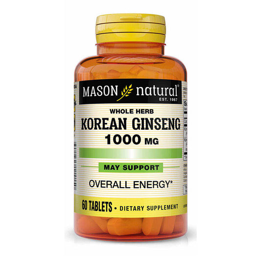 Mason Vitamins Korean Ginseng 1000mg 60 Tabs Root and Extract