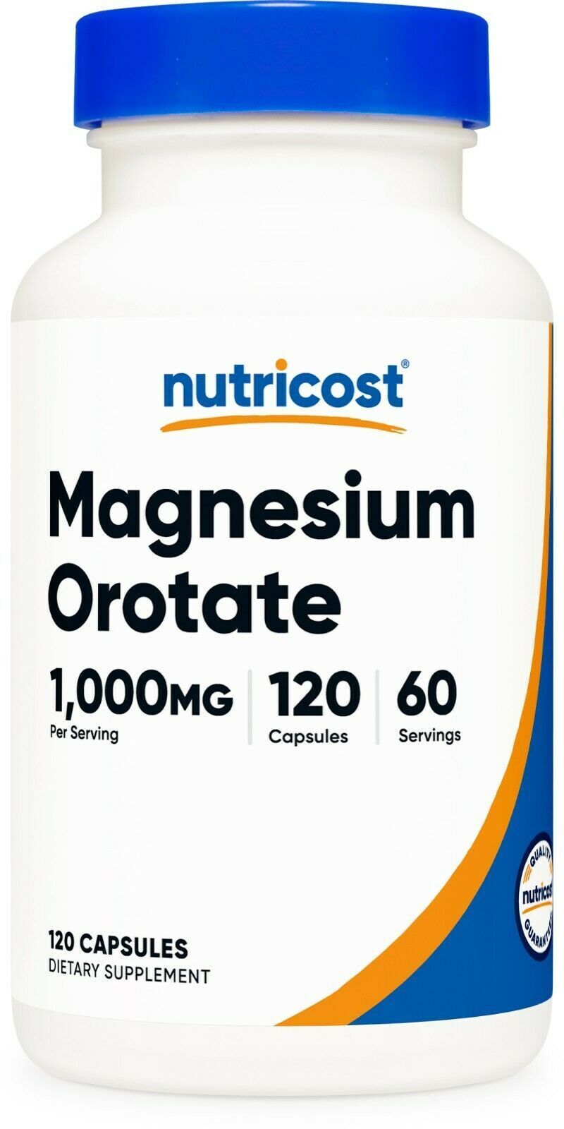 Magnesium Orotate 1000mg, 120 Caps Non-GM/ Gluten Free/Vegeterian Nutricost