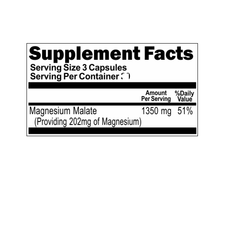 Magnesium Malate High Potency 1350mg 3X180 Caps Vitamins Because