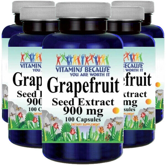 Grapefruit Seed Extract 900mg 5X100 Caps Citrus Paradisi Antioxidant