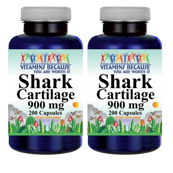 Shark Cartilage 900mg 2X200 caps by Vitamins Because