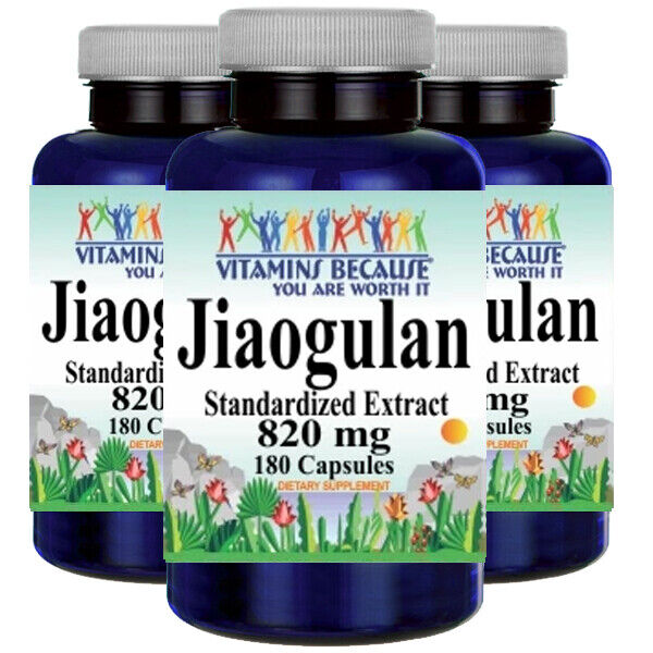 Jiaogulan Standardized Extract 820mg 3X180 Caps Gynostemma Pentaphyllum/Rhizome