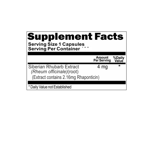 Siberian Rhubarb Extract 4mg (Rheum rhaponticum) 3X200 Caps Vitamins Because