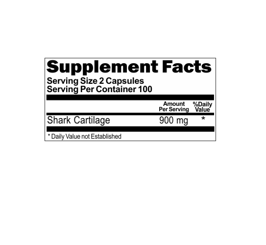 Shark Cartilage 900mg 3X200 caps by Vitamins Because