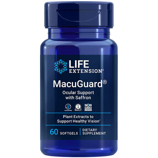 MacuGuard Ocular Support with Saffron 60gels Phospholipids Life Extension