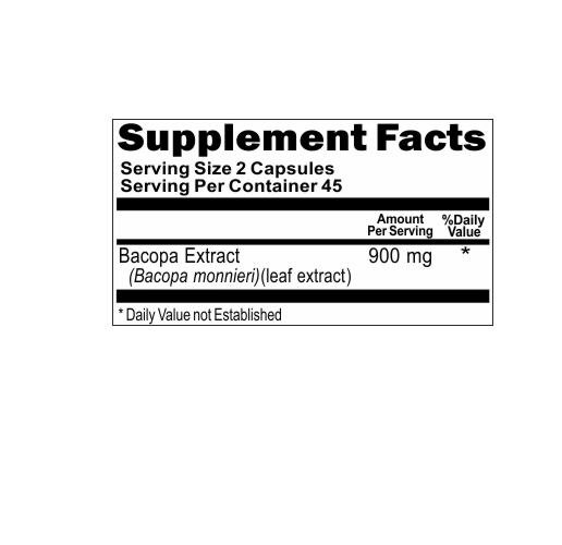 Bacopa Extract 900 mg 180 Capsules Bacopa Monnieria by Vitamins Because