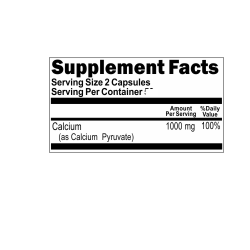 Calcium Pyruvate 1000mg 200caps by Vitamins Because