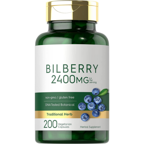 Bilberry 2400mg 200 Caps  Vaccinium myrtillus Non GMO/Gluten Free/No Preservativ