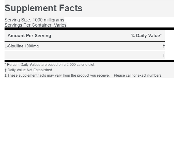 L-Citrulline 1000mg Bulk 100 servings 100gram Bag