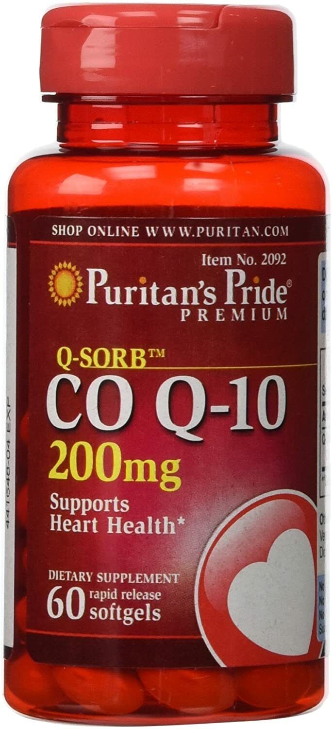 Puritan Pride Q-SORB Co Q-10 200 mg 60 Rapid Release gels Coenzyme Q10