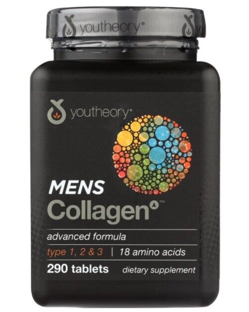 Youtheory Collagen Mens  Advanced  290 Tablets 18 Amino Acids