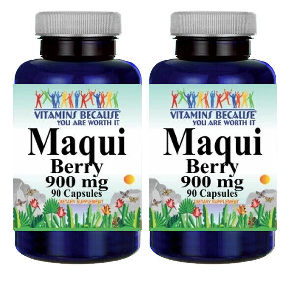 Maqui Berry 900mg 2X90 Caps Super Antioxidant (Aristotelia Chilensis) Vita Becau