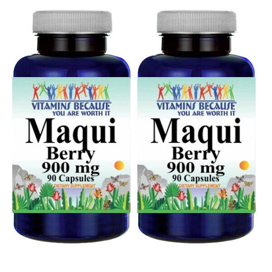 Maqui Berry 900mg 2X90 Caps Super Antioxidant (Aristotelia Chilensis) Vita Becau