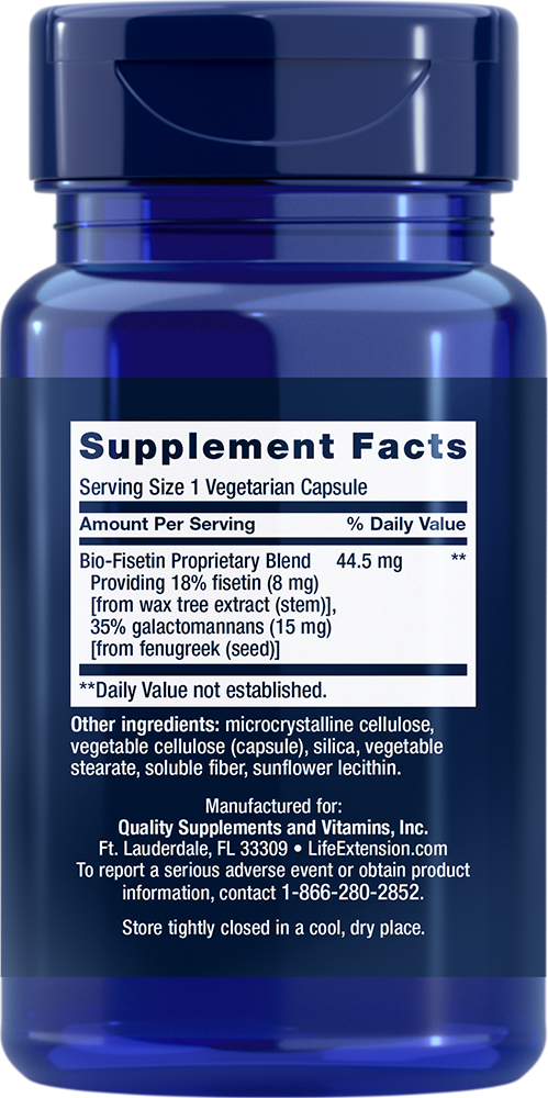 Bio-Fisetin, 30 caps Life Extension Optimized cellular, cognitive and longevity