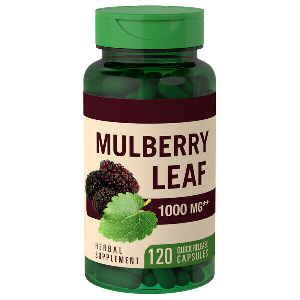 Mulberry Leaf 1000mg 120 Caps Morus Alba Contains naturally occurring Quercetin