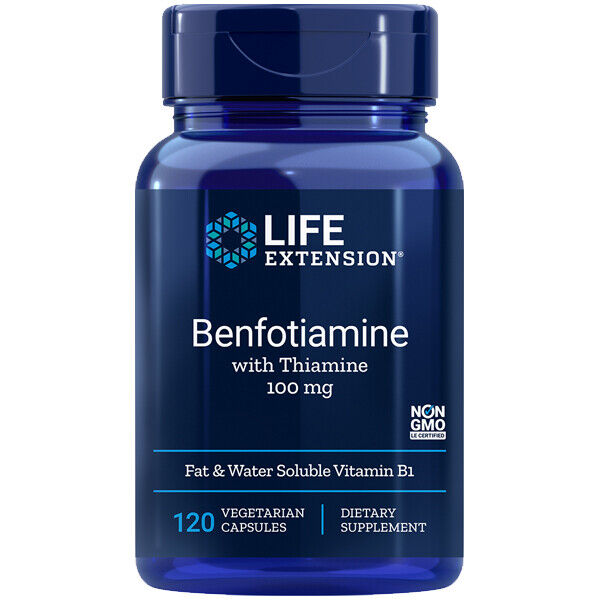 Benfotiamine with Thiamine 120 Vegetarian Caps Life Extension