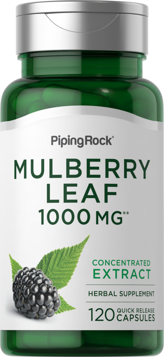 Mulberry Leaf 1000mg 120 Caps Morus Alba Contains naturally occurring Quercetin