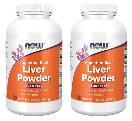 Argentine Beef Liver Powder 10000mg  per serv 2X12oz Now Foods Non GMO/No Gluten