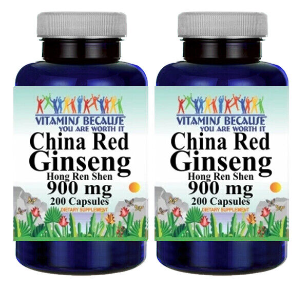 Chinese Red Panax Ginseng Root 900mg 2X200 Caps